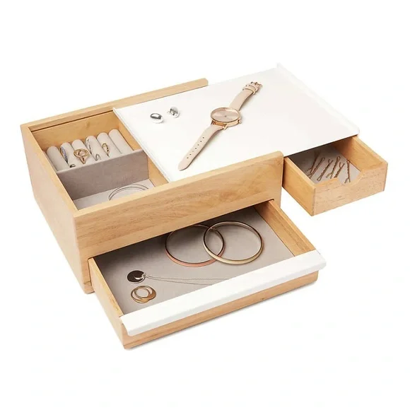 Umbra Stowit Jewelry Box in white/natural - Picture 2 of 7